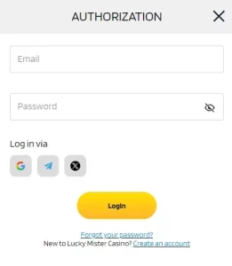 luckymistercasino login